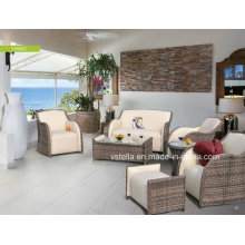 High Quality PU Leather Home and Garden Rattan Sofa